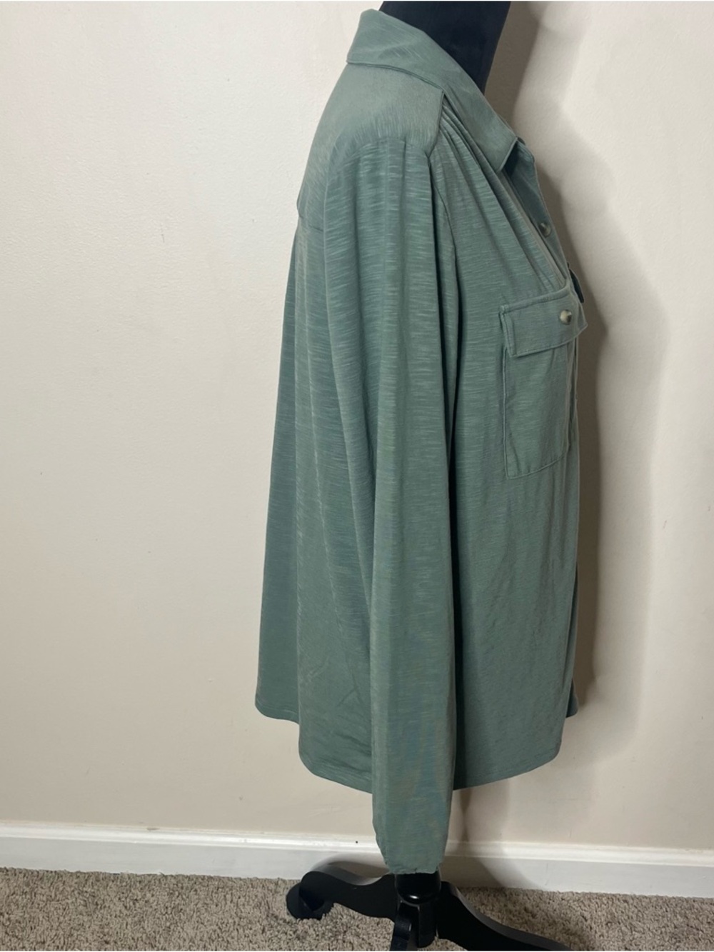 L.L Bean Women’s Camden Sage Green Button-Front Collar Shirt Sz M~NWT - Picture 5 of 12